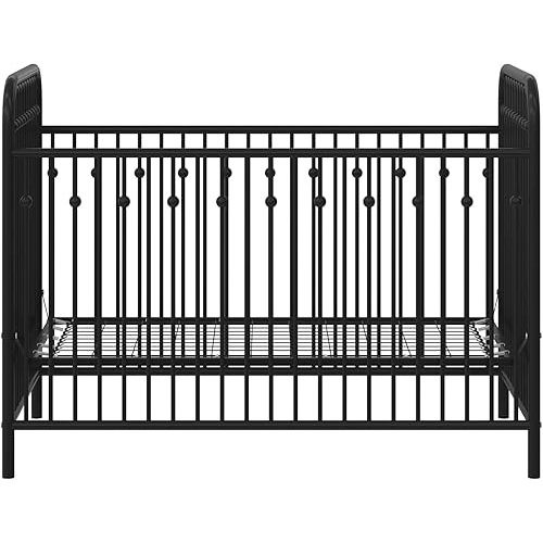 Little Seeds Monarch Hill Ivy Metal Baby Crib, Black