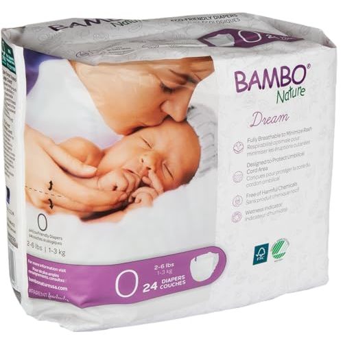 Bambo Nature Premium Baby Diapers (Sizes 0 to 6 Available), Size 0, 24 Count