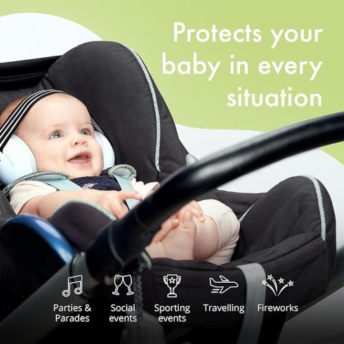 Alpine Muffy Baby Ear Protection for Babies and Toddlers up to 36 Months - CE & ANSI Certified - Noise Reduction Earmuffs - Comfortable Headphones Against Hearing Damage & Improves Sleep - Black