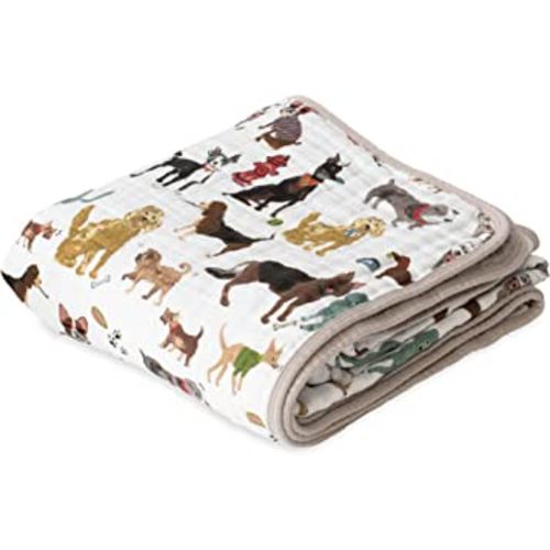 Little Unicorn – Woof Cotton Muslin Quilt Blanket | 100% Cotton | Super Soft | Babies and Toddlers | Large 47” x 47” | Machine Washable…