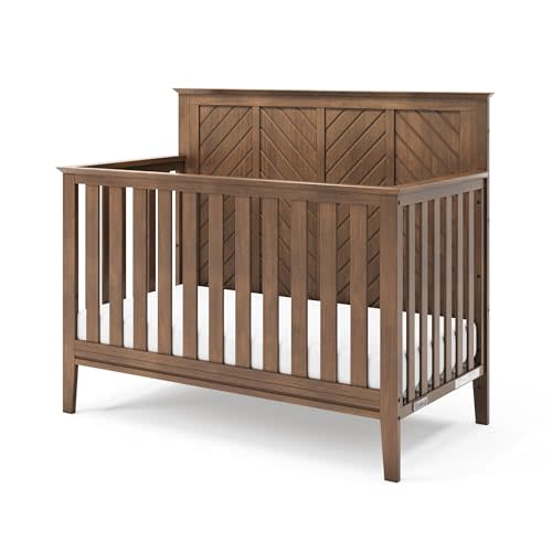 Child Craft Atwood 4-in-1 Convertible Crib, Baby Crib Converts to Day Bed, Toddler Bed and Full Size Bed, 3 Adjustable Mattress Positions, Non-Toxic, Baby Safe Finish (Cocoa Bean Brown)