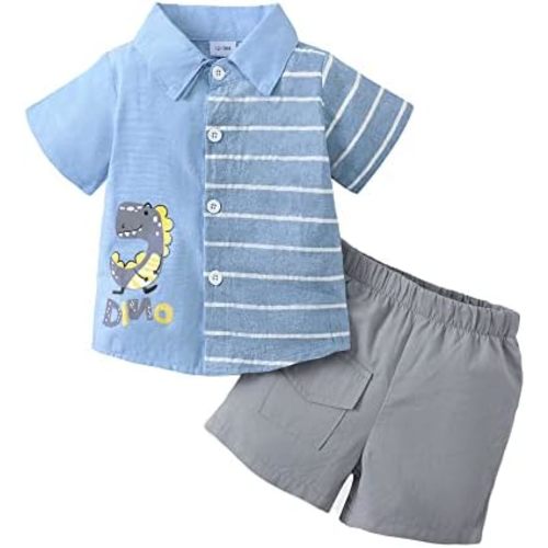 Toddler Boys Clothes Baby Boy Outfit Summer Shirt Little Boy Shorts Set Cotton Clothes for Boys
