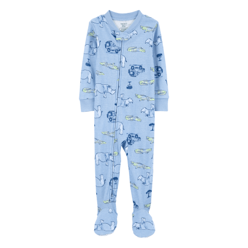 Baby Safari Print Snug Fit Cotton Footie 1-Piece Pajamas - Blue - Carter's | Carter's