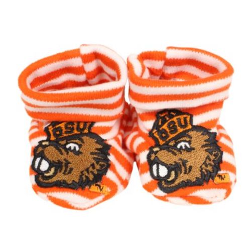 Infant Orange and White Striped Bootie