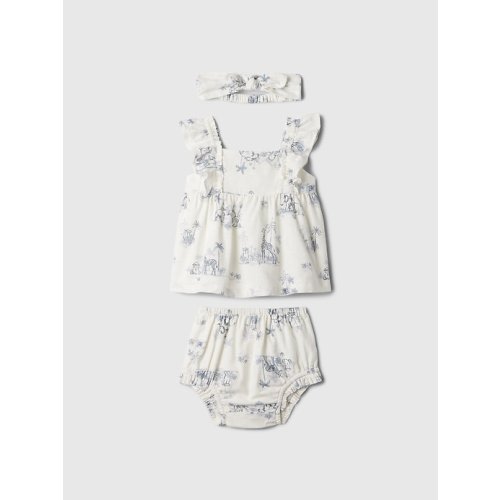 Baby Linen-Cotton Outfit Set in toile