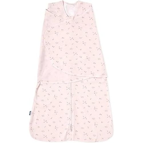 HALO 100% Cotton Sleepsack Swaddle, 3-Way Adjustable Wearable Blanket, TOG 1.5, Pink Floral, Newborn, 0-3 Months