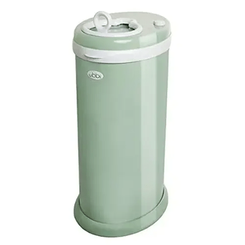 Ubbi Steel Diaper Pail, Odor Locking, No Special Bag Required, Award-Winning, Registry Must-Have, Sage Green