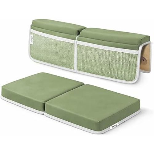 Rylor Premium Baby Bath Kneeler Mat & Elbow Rest Pad Set – Comfortable Bath Kneeler and Elbow Kneeling Rest Pad for Parents, Extra Long 26'', 2.4'' Thick, Non-Slip Support for Easy Bath Time (Green)