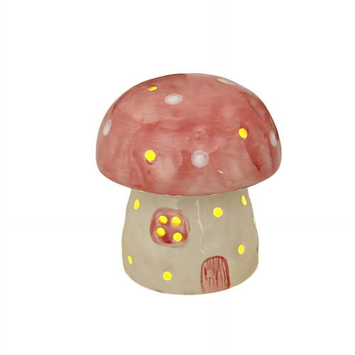HIBIBUD Lights for Bedroom Safe Ceramic Material Mushroom Design Night Lights for Kids Cute and Practical Bedroom Lights,Pink