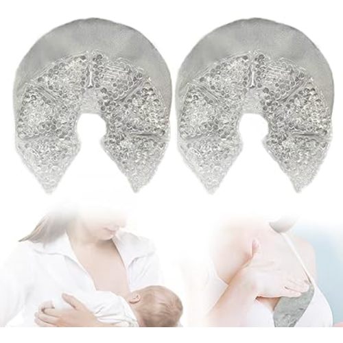 Breast Ice Packs, Breast Therapy Pack for Engorgement Hot and Cold Breastfeeding Gel Pads for New Mom Essentials Reusable Gift for Relieve Clogged Ducts, Nipple Pain, Improve Milk Flow