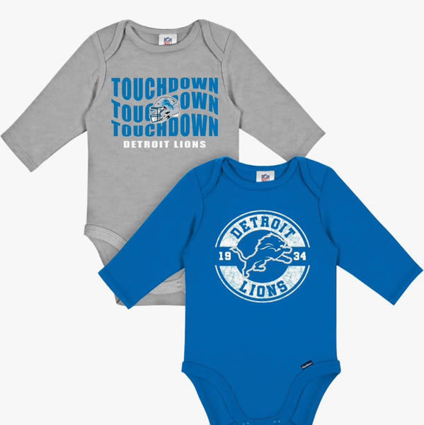 Gerber NFL Baby 2-Pack Long Sleeve Onesie Bodysuit