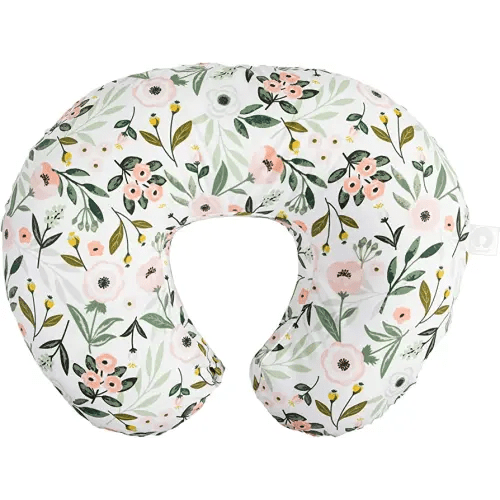 Boppy Nursing Pillow Original Support, Pink Garden, Ergonomic Nursing Essentials for Bottle and Breastfeeding, Firm Hypoallergenic Fiber Fill, with Removable Nursing Pillow Cover, Machine Washable