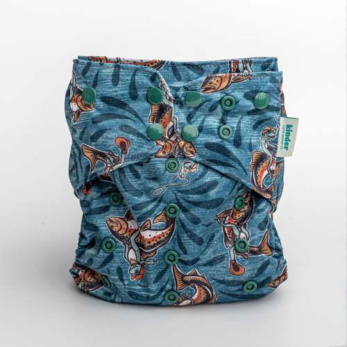 Insects and Animals: Essentials Pocket Cloth Diaper with Athletic Wicking Jersey, Grows with your Baby
