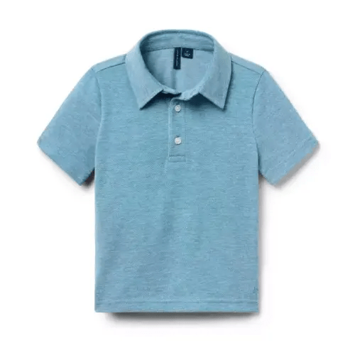 Boy Surf Blue Heather The Classic Pique Polo by Janie and Jack