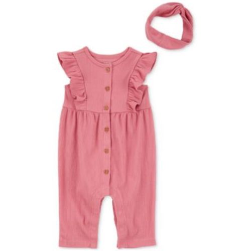 Baby Girls Jumpsuit & Headwrap, 2 Piece Set