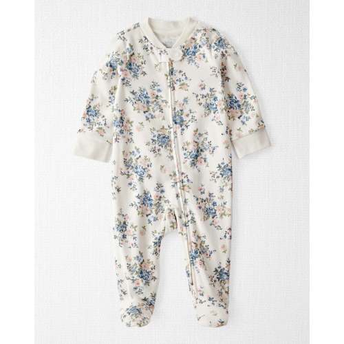 Baby Organic Cotton Floral-Print Sleep & Play Pajamas