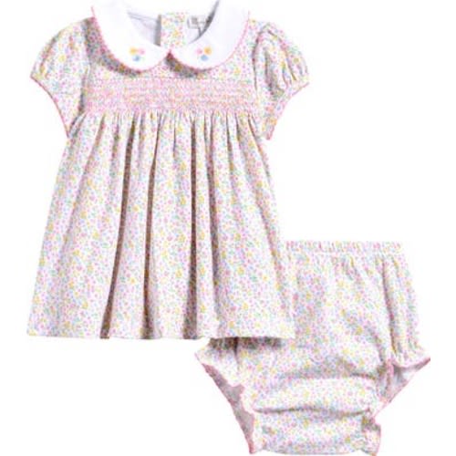 Floral Smocked Pima Cotton Dress & Bloomers, 3-6M