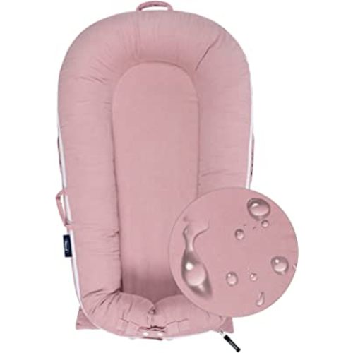 Waterproof Corduroy Lounger Cover for Dockatot Deluxe+ Docks | MEXXI Breathable Cotton Baby Lounger Extra Cover | Hypoallergenic Baby Nest Replacement Cover (Cover Only) (Flamingo)