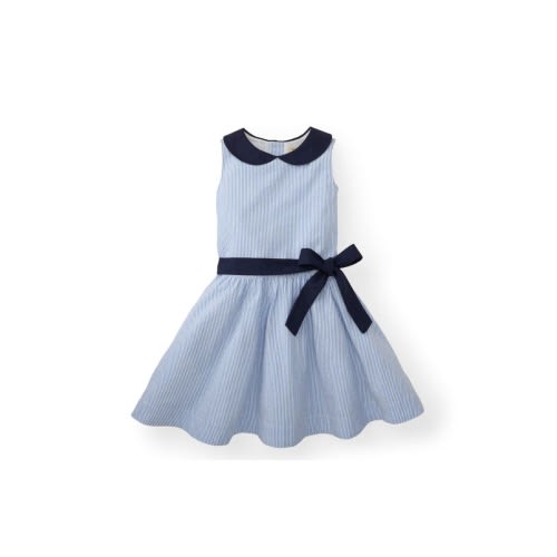 Girls' Seersucker Peter Pan Collar Dress, Infant, 3-6M