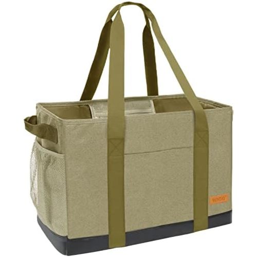 WONDAY Large Stand Up Utility Tote Bag, Reusable Grocery Bags Foldable with Waterproof Bottom
