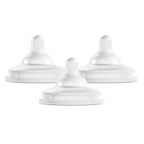 Boon Nursh Curve Silicone Baby Bottle Nipples - 3pk