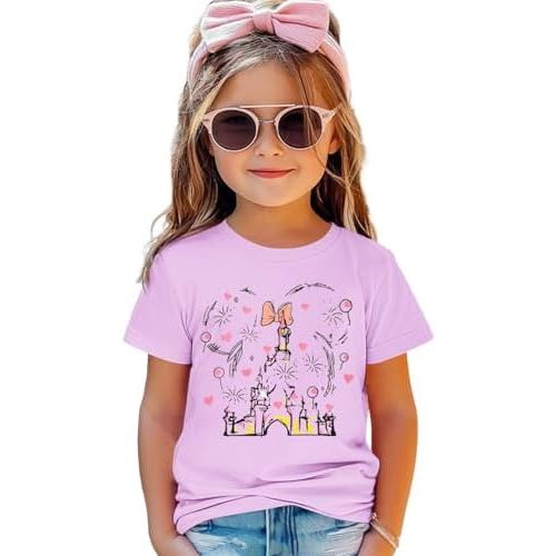 GLIGLITTR Magic Shirt for Toddler Baby Girls Magical Kingdom Tshirt Cute Castle Outfit Holiday Family Vacation Summer Tee Top