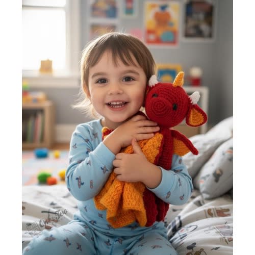 Dragon Lovey Crochet Pattern - Animal Security Blanket Amigurumi · Snuggler Cuddler · Baby Doudou · PDF Tutorial