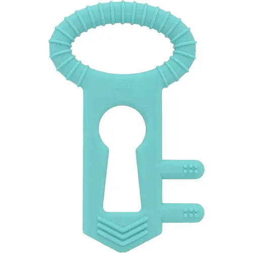 The Teething Key by Eztotz | Made in USA - BPA Free Silicone Baby Teether Toy for Infants Babies Toddlers | 0+ Months Easy Grip Multiple Texture Molar Reach - Great Baby Shower Registry Gift