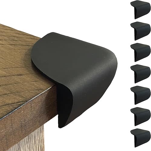 Baby Proofing Corner Guards – Silicone Corner Covers for Furniture & Tables – Tapered Edge Corner Guard – Child Proof Corner Guards – Food Grade, Large, 8-Pack Black, Cream, Beige, Blue