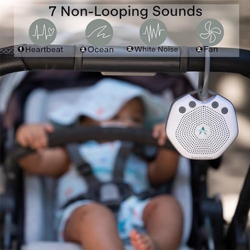 Adaptive Sound Technologies LectroFan Alpha Portable Sleep Sound Machine - Rechargeable White Noise Machine for Crib, Stroller, Car Seat & More - 7 Non-Looping Sounds - for Travel, Bedroom, Nursery