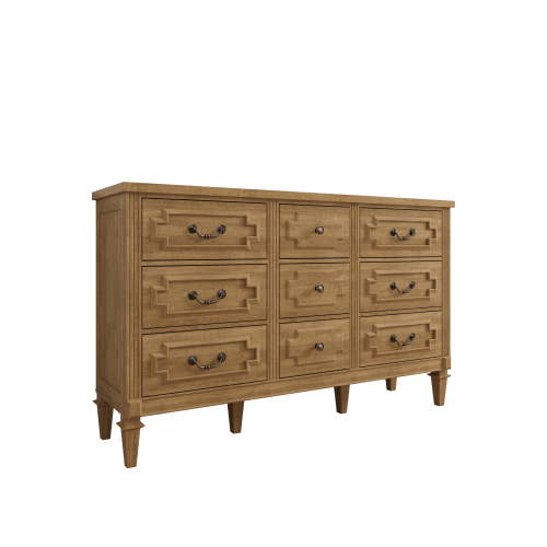 9 Drawer Dresser for Bedroom, Large Dressers & Chest of Drawers With Handle, Modern Dressers for Closet Bedroom, Living Room, Natural