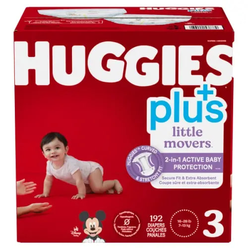 Huggies Little Movers Plus Diapers, Sizes 3 - 6