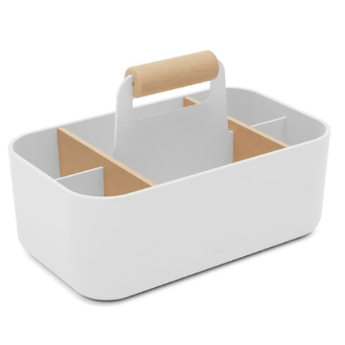 Lalo The Caddy - Multi-Purpose Storage Solution with Removable Dividers, Perfect as a Diaper Caddy, Bath Time Organizer & Art Caddy, BPA-Free, Multiple Compartments - Sage