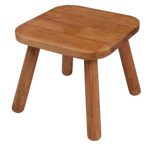 zaowofires Solid Wood Step Stool，Wooden Plant Stool, Wood Plant Stand, Round Footstool, Removable Portable, Small Short Shoe Changing Stool (Walnut, 9.3inch)