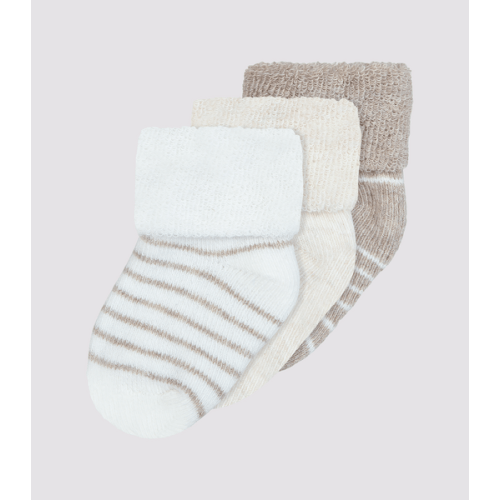 Baby Cotton Blend Terry Turn Top Socks 3 Pack - Underworks - Neutral | Target Australia