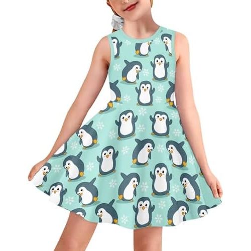 Kids Casual Dress for Girls Cute Outfits Sleeveless Clothes Size 3-16