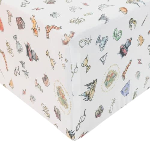 Premium Knit Baby Crib Sheets for Boys and Girls by Copper Pearl: Breathable and Soft, Fitted Crib Sheets for Standard Baby Mattresses, Crib Sheet for Baby Registry or Shower Gift, Wizarding World™