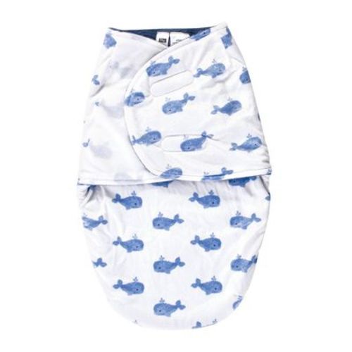 Hudson Baby Infant Boy Plush Swaddle Wrap, Whale, 0-3 Months