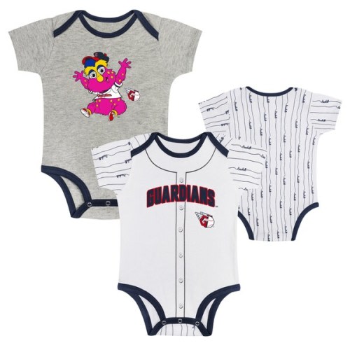 Newborn & Infant Cleveland Guardians Gray/White Two-Pack Play Ball Bodysuit Set