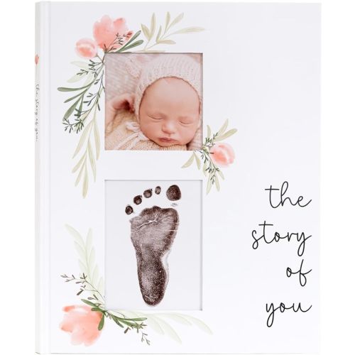 Baby Book Keepsake for Girl – Baby Memory Book for Monthly Milestones – Photo Album to Record First 5 Years – Simple Baby Scrapbook Journal for First Time Moms – Pregnancy Gift for Baby Shower