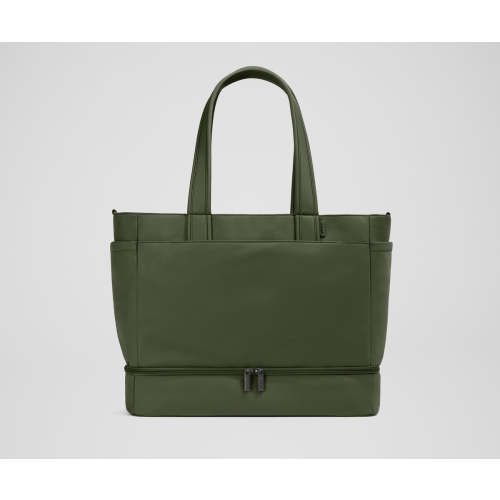 The Double Diaper Tote in Cloud Gray