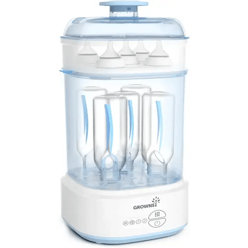 Bottle Sterilizer and Dryer, Compact Electric Steam Baby Bottle Sterilizer (Esterilizador de Biberones), Bottle Sanitizer for Baby Bottles, Pacifiers, Pump Parts Blue