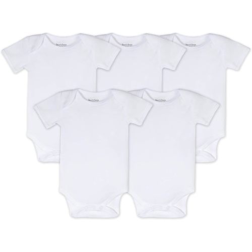 Burt's Bees Baby Unisex Organic Cotton Short and Long Sleeve Bodysuits, 5-Pack