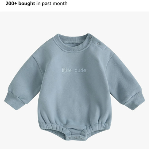 VISGOGO Newborn Infant Baby Boy Girls Oversized Romper Little Dude Sweater Onesie Coming Home Outfit Neutral Clothes