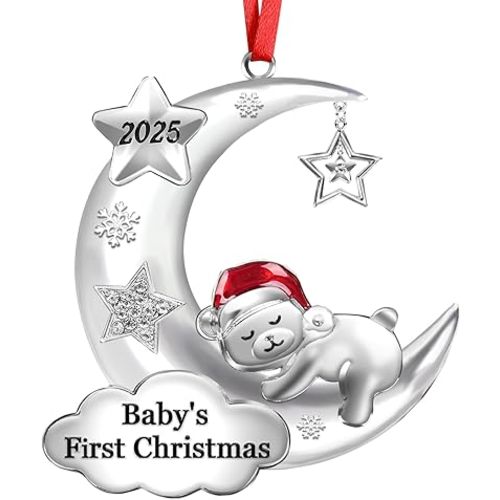 Baby's First Christmas Ornament 2025 Girl Boy Baby 1st Christmas Ornament for Newborn Christmas Keepsake Gifts Decorations