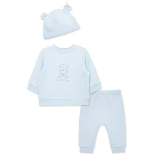 Little Me Bear Quilt Hat, Pullover & Pants Set | Nordstromrack