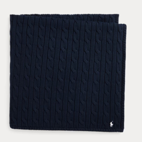 Cable-Knit Cotton Baby Blanket