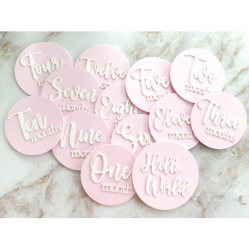 Acrylic Monthly Baby Milestone Markers | Baby Shower Gift| Baby Milestone Discs | Baby Photo Props | Baby Milestones | Gift