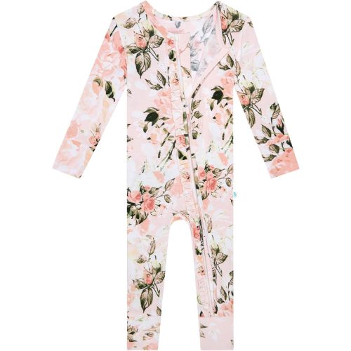 Posh Peanut - Baby Girl - Footless Pajamas - Bamboo Baby Pajamas, Baby Pajamas, Baby Footless Pajamas, Newborn & Toddlers - Vintage Pink Rose - 3-6 Months