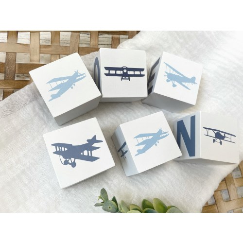 Airplane Nursery Décor for Newborn Baby Room - Vintage Aviation Art Shelf Decor for New Baby Gift